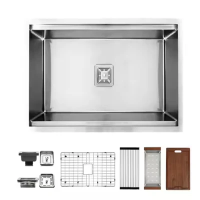 Nerjaveèi asye Single Bowl Undermount Workstation Lavabo